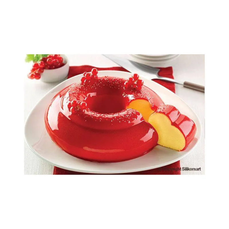 Moules Silikomart | Moules À Gâteaux Silicone-SilikoMart ABBRACIO Moule rond découpe coeur en silicone 3Design D22 cm