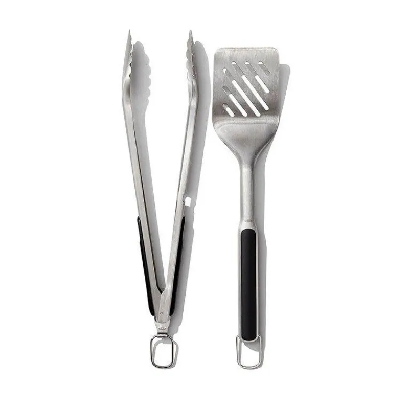 Ustensiles Et Accessoires Bbq Planchas Grills | Barbecues-OXO Accessoires Pince et Spatule en inox pour Barbecue et Plancha