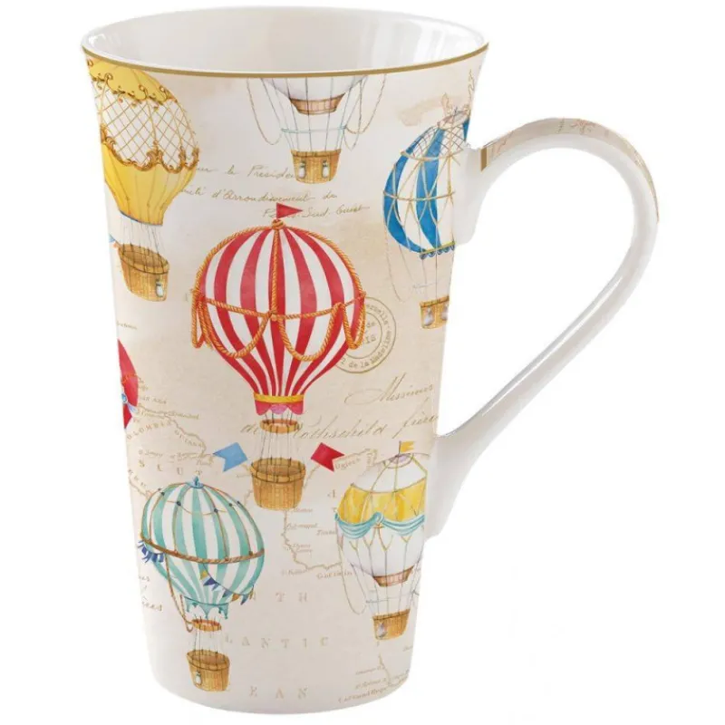 Mugs-Easy Life Air Balloons Coffret Mega Mug 60 cl Porcelaine EASYLIFE