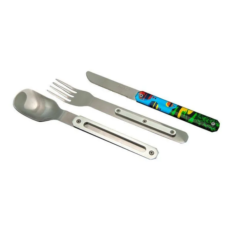 Couverts Nomades-AKINOD 12H34 Set de 3 couverts inox nomades CAMPAGNE