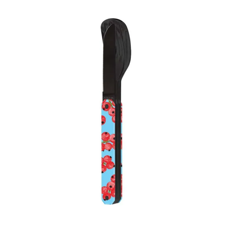 Couverts Nomades-AKINOD 12H34 Set de 3 couverts inox nomades GROSEILLE finition Black