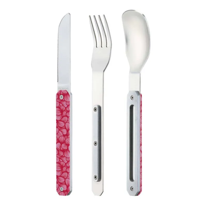 Couverts Nomades-AKINOD 12H34 Set de 3 couverts inox nomades ROSE DELICAT