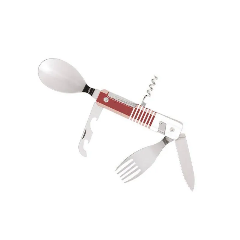 Couverts Nomades-AKINOD 13H25 Set de couverts pliants multifonctions inox nomades MARINIERE ROUGE