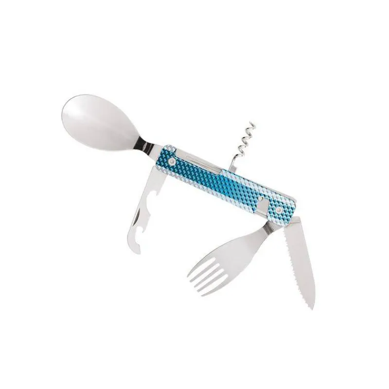 Couverts Nomades-AKINOD 13H25 Set de couverts pliants multifonctions inox nomades MOZAIQUE BLEUE