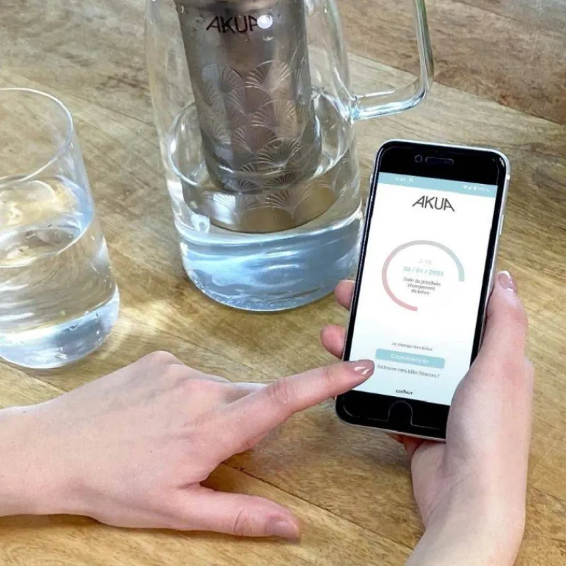 Carafes À Eau-COOKUT AKUA Carafe filtrante en verre 1.2 L - CARAFE EN VERRE SEULE