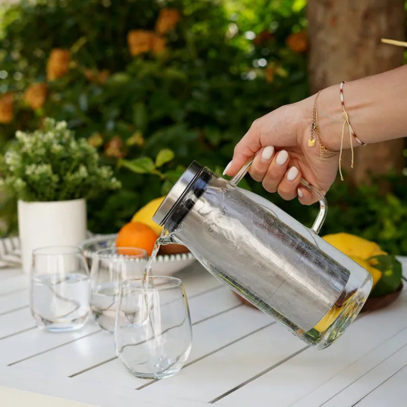 Carafes À Eau-COOKUT AKUA Carafe filtrante  en verre-filtration au charbon de coco   1.2 L