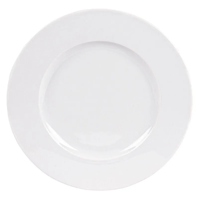 Assiettes Plates-TABLE PASSION ALASKA Assiette Plate à aile en porcelaine blanche D27