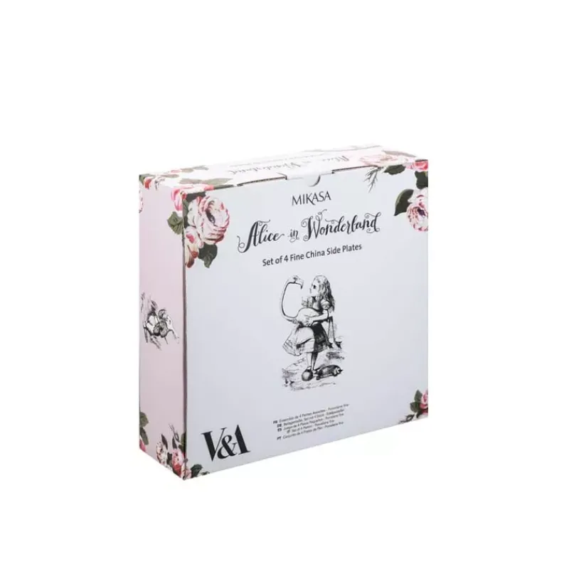 Assiettes À Desserts-Kitchen Craft ALICE IN WONDERLAND  Assiette à dessert en porcelaine D21cm KitchenCraft Les 4 dans un coffret cadeau