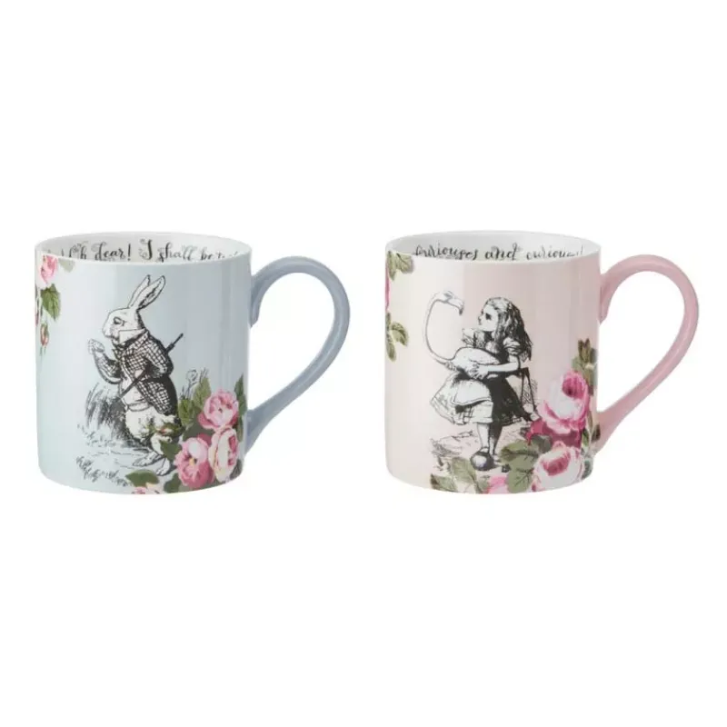 Mugs-Kitchen Craft ALICE IN WONDERLAND  Mug en porcelaine 380 ml  KitchenCraft Les 2 dans un coffret cadeau