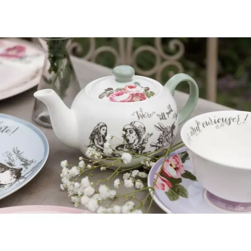 Théières, Cafetières Et Accessoires-Kitchen Craft ALICE IN WONDERLAND  Théière en porcelaine 400 ml KitchenCraft Coffret cadeau