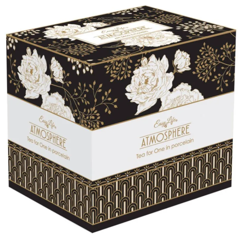 Théières, Cafetières Et Accessoires | Théière Porcelaine-Easy Life ART DECO FLOWERS Tea for One Théière et Tasse avec soucoupe