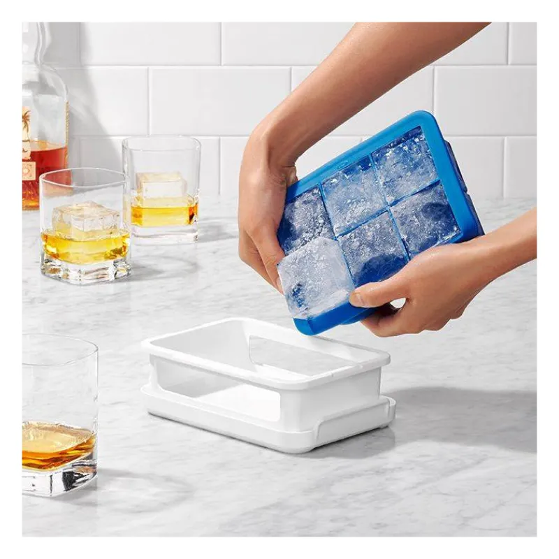 Bacs À Glaçons-OXO Bac à glaçons en silicone gros cubes  XL avec couvercle