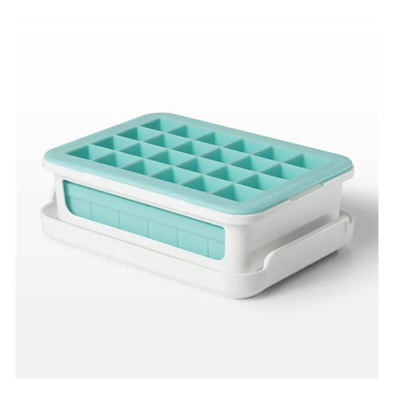 Bacs À Glaçons-OXO Bac à glaçons en silicone petits cubes cocktail avec couvercle
