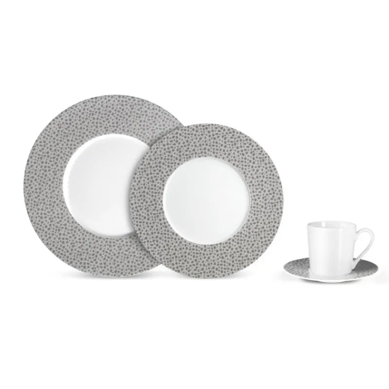 Assiettes Plates-Mu00e9dard de NOBLAT BAGHERA Assiette Plate Médard de NOBLAT D27 Pocelaine Décor Platinum