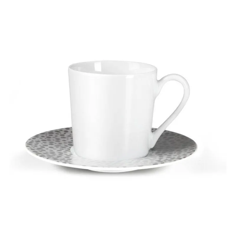Tasses-Mu00e9dard de NOBLAT BAGHERA Paire Tasse THE Médard de NOBLAT Pocelaine Décor Platinum  - Les 6