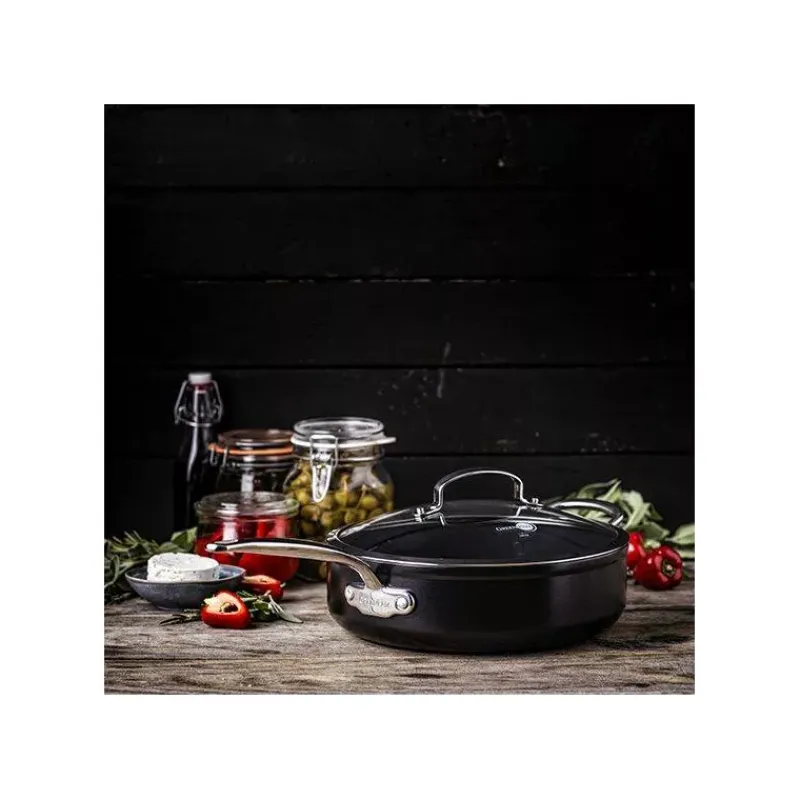 Sauteuses Revêtements Céramique | Sauteuses Revêtements Anti-adhérents-La Casserolerie BARCELONA Pro Sauteuse aluminium revêtement céramique GreenPan D24 Nouveau Modèle