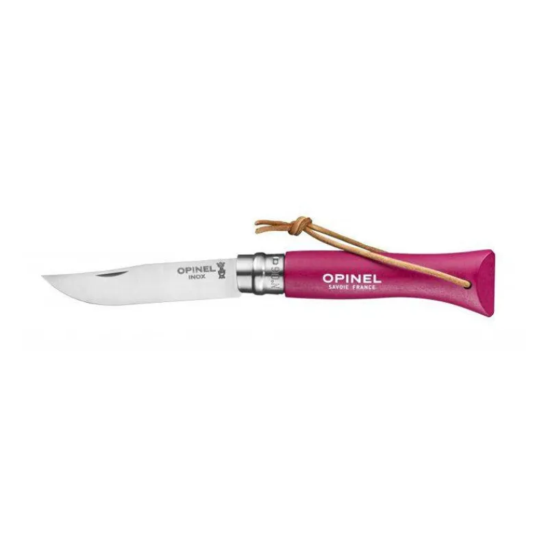 Couteaux De Poche | Couteaux Fermants-OPINEL Baroudeur couteau de poche fermant, bague double sécurité N°6 Rose Framboise