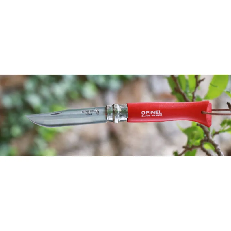 Couteaux De Poche | Couteaux Fermants-OPINEL Baroudeur couteau de poche fermant, bague double sécurité N°8 Rouge
