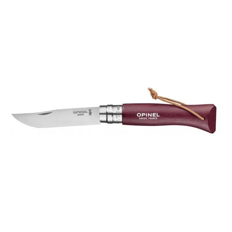 Couteaux De Poche | Couteaux Fermants-OPINEL Baroudeur couteau de poche fermant, bague double sécurité N°8 Rouge grenat
