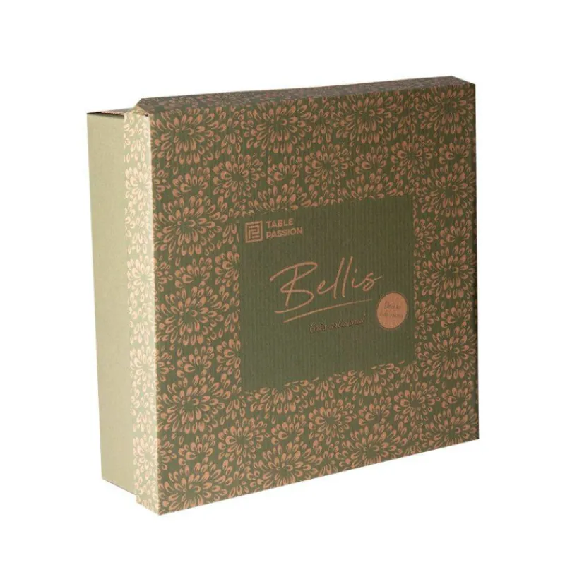 Coupelles Apéritives-TABLE PASSION BELLIS Set apéritif 6 coupelles en porcelaine sur plateau en bois D31