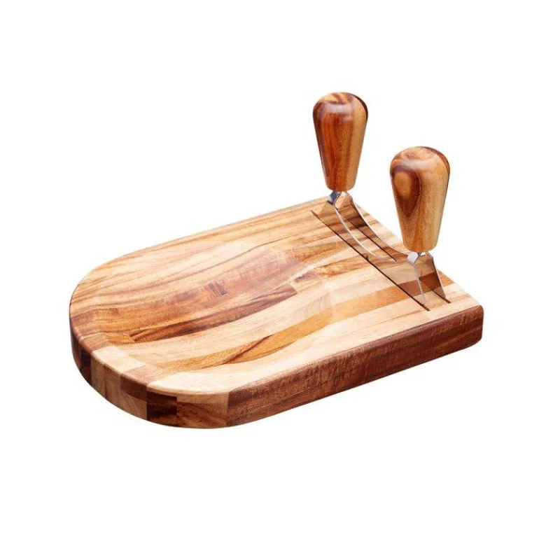 Hachoir Berceuses-Kitchen Craft Berceuse 2 lames + planche en Acacia pour émincer KitchenCraft