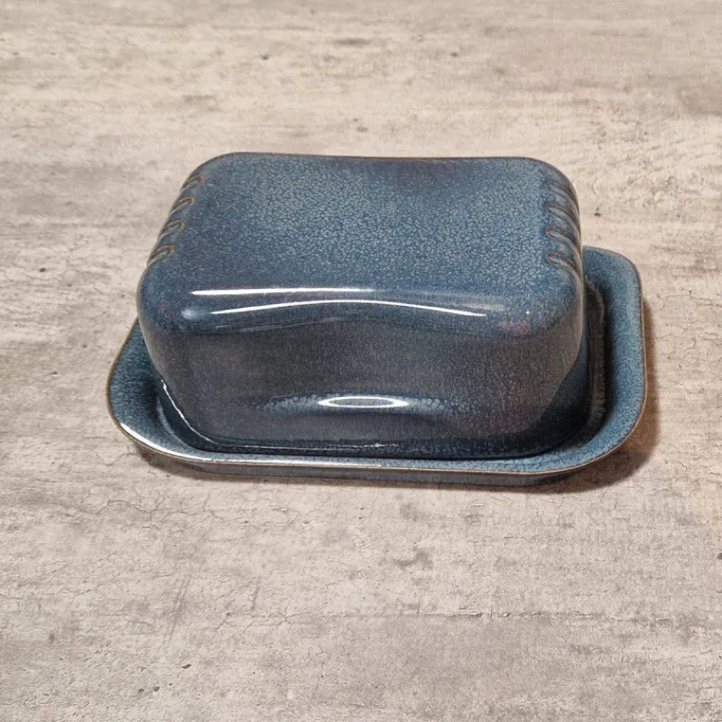 Beurriers Pour La Table-Esprit de Cuisine Beurrier en céramique 500 gr (base + couvercle) BRETAGNE CERAMIQUE Bleu réactif