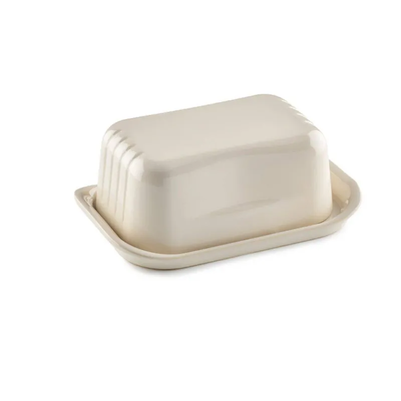 Beurriers Pour La Table-Esprit de Cuisine Beurrier en céramique 500 gr (base + couvercle) BRETAGNE CERAMIQUE Ecru
