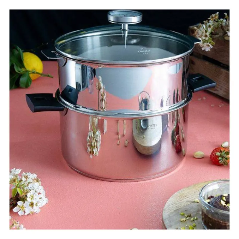 Cuits Vapeur Inox | Cuiseurs Vapeur Simples 1 Niveau-CRISTEL BIOME Cuisson Saine Ensemble Cuit vapeur amovible avec Thermostat D24