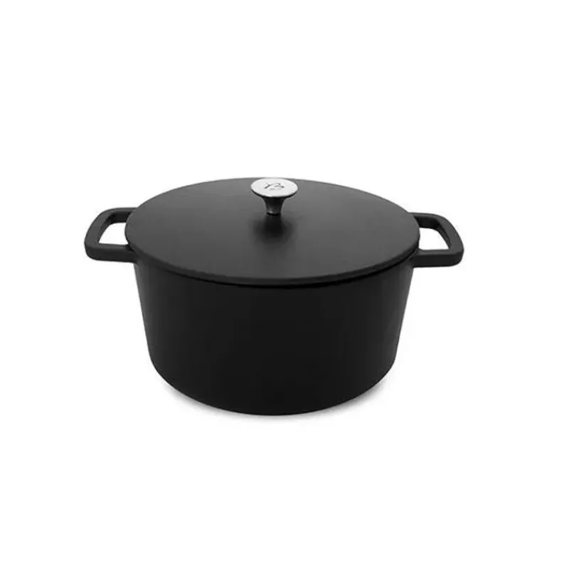 Cocottes En Fonte Traditionnelle-BAUMALU BLACK DESIGN Mini Cocotte ronde en Fonte émaillée D14