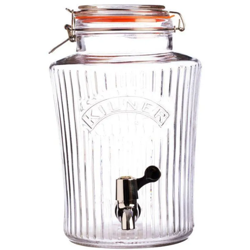 Bonbonnes À Punch-Kilner Bonbonne en verre strié avec robinet jus punch rhum arrangé 5 L