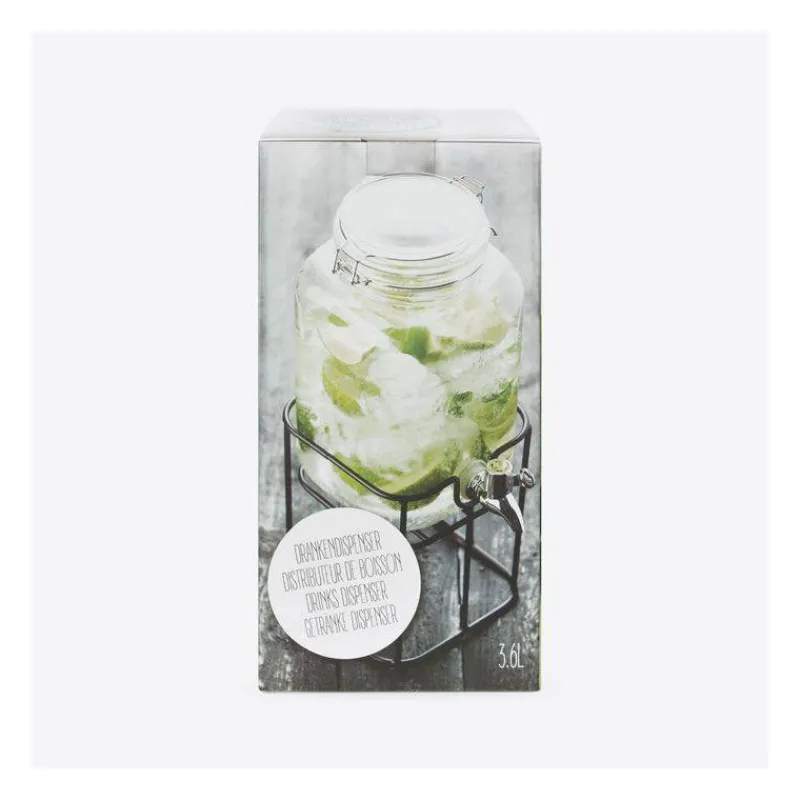 Bonbonnes À Punch-Point Virgule Bonbonne en verre sur support avec robinet jus punch rhum arrangé 3.5 L