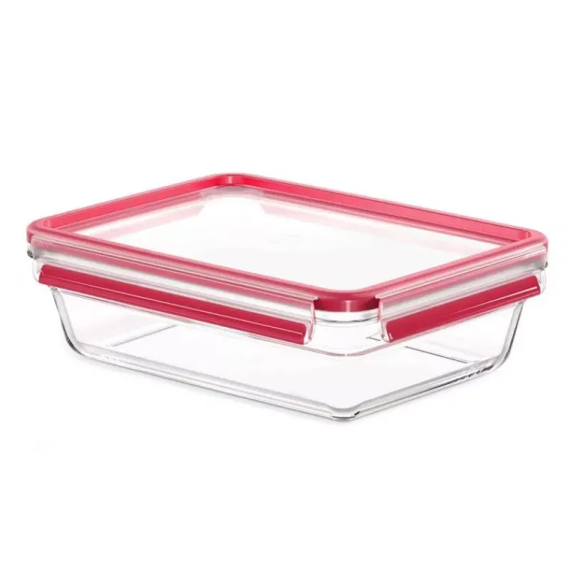 Boites Et Saladiers | Boites Hermétiques-EMSA Boîte alimentaire en verre avec couvercle hermétique CLIP&CLOSE GLAS Rectangle 2 L Nouveau modèle
