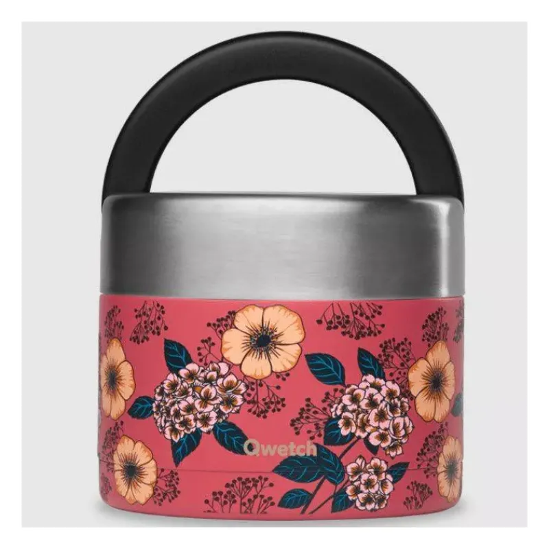 Boites Repas Isothermes-Qwetch Boîte repas isotherme double paroi en Inox 850 ml Anémone Terracota