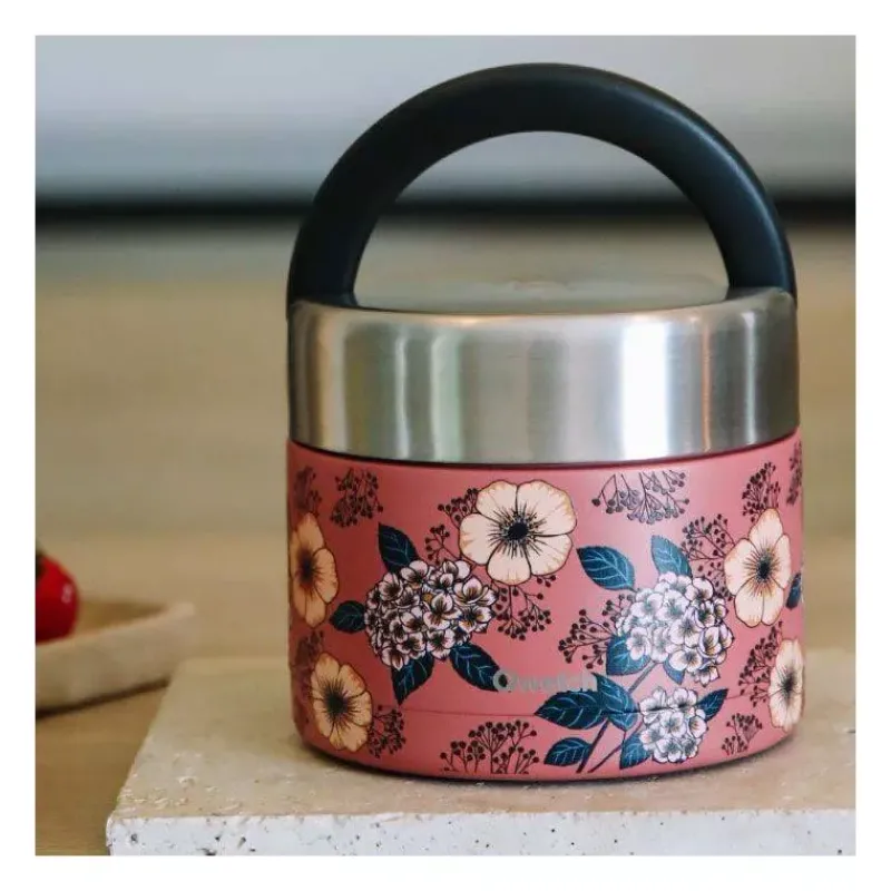 Boites Repas Isothermes-Qwetch Boîte repas isotherme double paroi en Inox 850 ml Anémone Terracota
