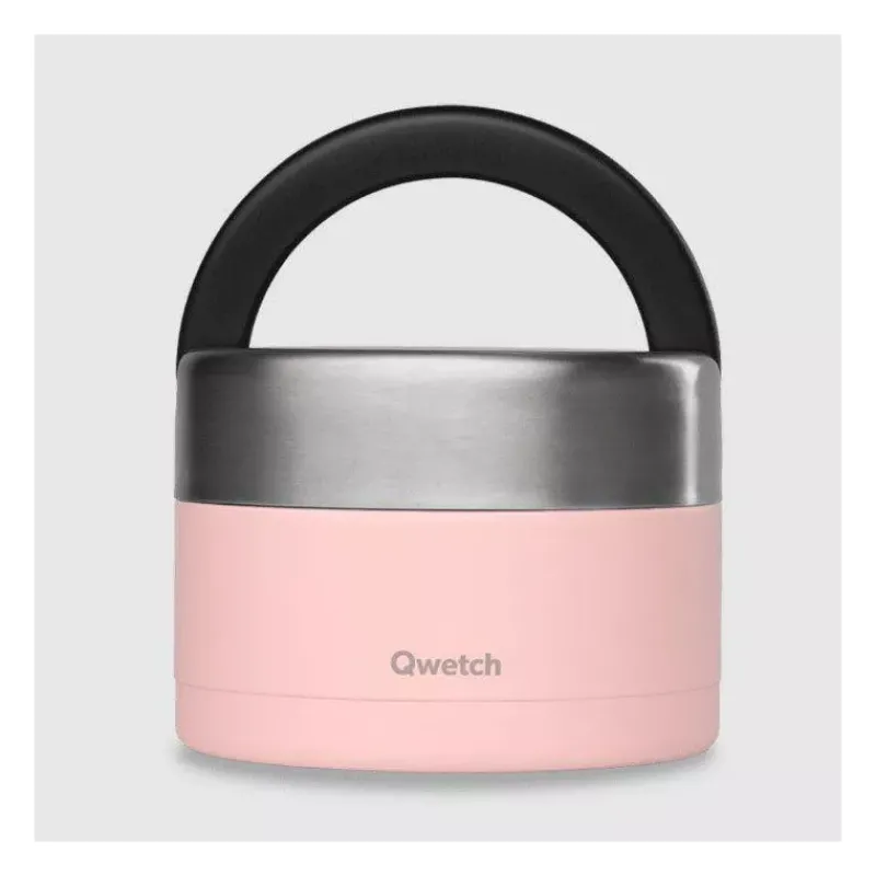 Boites Repas Isothermes-Qwetch Boîte repas isotherme double paroi en Inox 850 ml Rose pastel