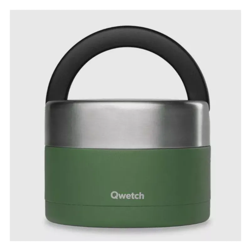 Boites Repas Isothermes-Qwetch Boîte repas isotherme double paroi en Inox 850 ml Vert Granite kaki