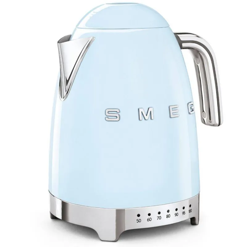 Bouilloires Programmables | Bouilloires Électriques-SMEG Bouilloire électrique à température variable Années 50 Bleu Azur