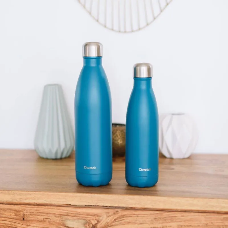 Gourdes Isothermes Et Mugs-Qwetch Bouteille isotherme double paroi en Inox avec poignée TITAN   1.5 L Bleu Canard