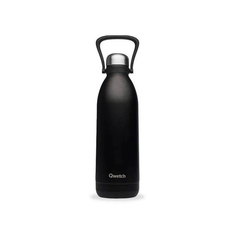 Gourdes Isothermes Et Mugs-Qwetch Bouteille isotherme double paroi en Inox avec poignée TITAN 1.5 L Noir Mat