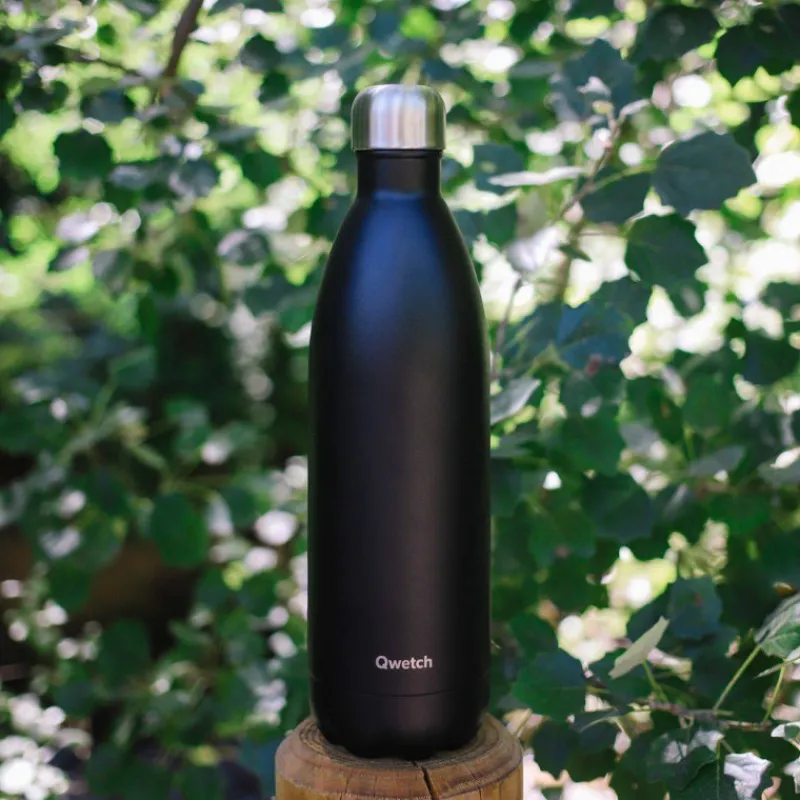 Gourdes Isothermes Et Mugs-Qwetch Bouteille isotherme double paroi en Inox avec poignée TITAN 1.5 L Noir Mat