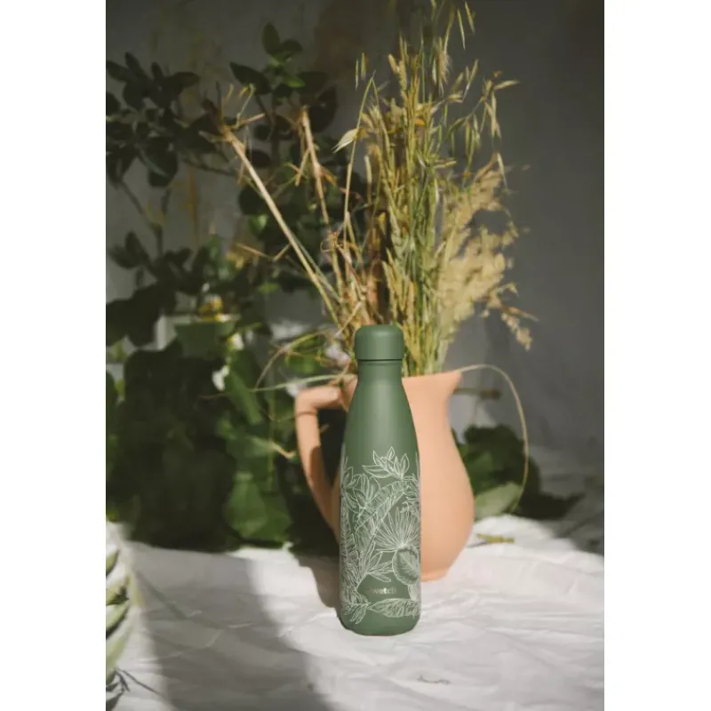 Gourdes Isothermes Et Mugs | Gourdes-Qwetch Bouteille isotherme double paroi 500 ml EVERGREEN JUNGLE Édition de Noël