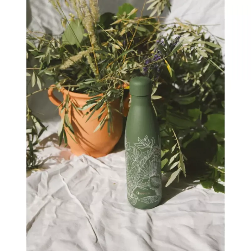 Gourdes Isothermes Et Mugs | Gourdes-Qwetch Bouteille isotherme double paroi 500 ml EVERGREEN JUNGLE Édition de Noël