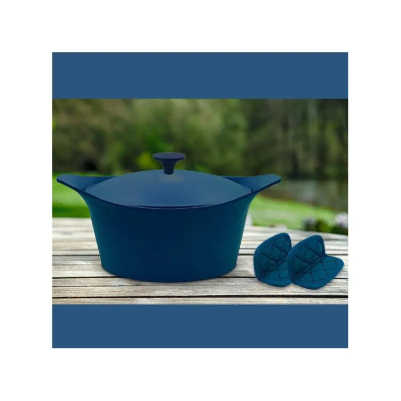 L'incroyable Cocotte Cookut-COOKUT Bouton Poignée de couvercle en aluminium ovale pour L´incroyable Cocotte - Bleu Myrtille