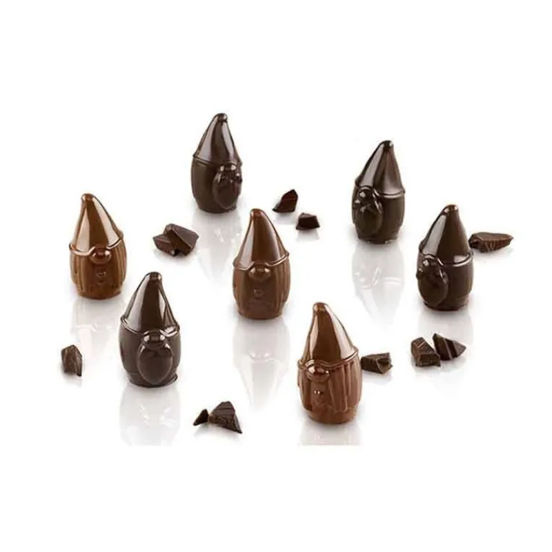 Moules Silikomart | Moules À Gâteaux Silicone-SilikoMart BROWIN STAMPOO Mini gnome Moule Chocolat en silicone 3Design  SC