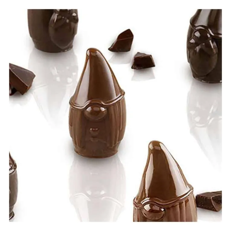 Moules Silikomart | Moules À Gâteaux Silicone-SilikoMart BROWIN STAMPOO Mini gnome Moule Chocolat en silicone 3Design  SC