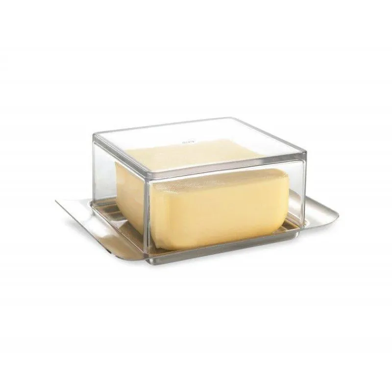 Beurriers | Beurriers Pour La Table-GEFU Brunch Beurrier plateau Inox et cloche Acryl 125gr