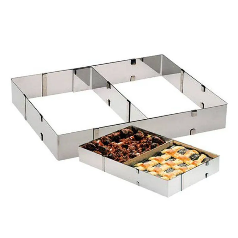 Cercles Et Cadres Extensibles-KUCHENPROFI Cadre Patisserie Rectangulaire Extensible Inox avec séparation Küchenprofi