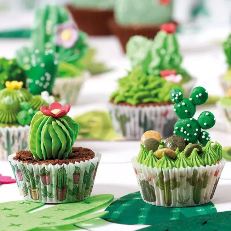 Moules À Muffins-Decora Caissette de cuisson Muffins Cupcakes Cactus x 36