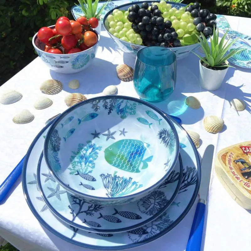 Vaisselle Incassable | Assiettes Creuses-Les Jardins de la Comtesse CARAIBES Assiette Creuse Petit Saladier Mélamine D19 SC