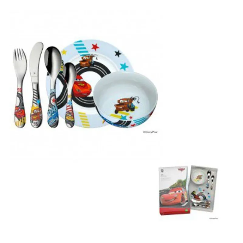 Ensembles Pour Enfants-WMF CARS Ensemble de Table Enfant - 6 pièces Assiette bol et couverts inox SC